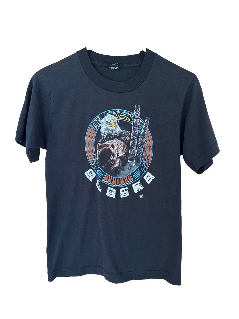 Vintage Graphic T-shirt - Eagle And Bear Alaska- Kids 14-16
